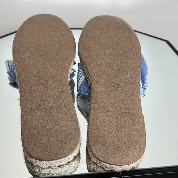 SERRA Blue and White Denim Bow Slip On Espadrille Sandals Size 10 NWOT - Picture 6 of 6